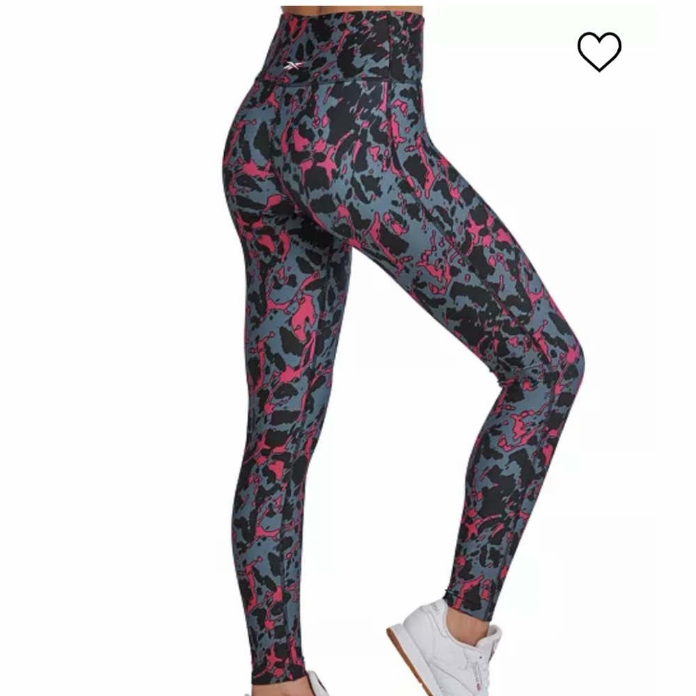 Reebok Pink and Black Performance Leggings